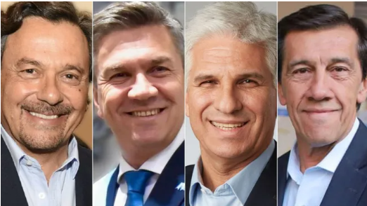 Los gobernadores Gustavo Sáenz (Salta), Leandro Zdero (Chaco), Claudio Poggi (San Luis) y Carlos Sadir (Jujuy).