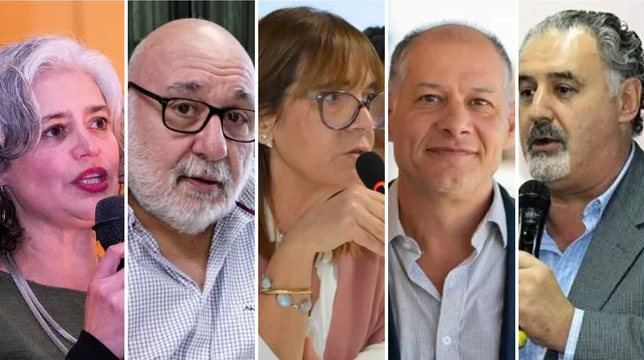 Candidatos: Ana Arias, Abelardo Ferrán, Beatriz Gentile, Andrés Sabella y Alfredo Lazzeretti